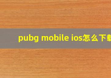 pubg mobile ios怎么下载